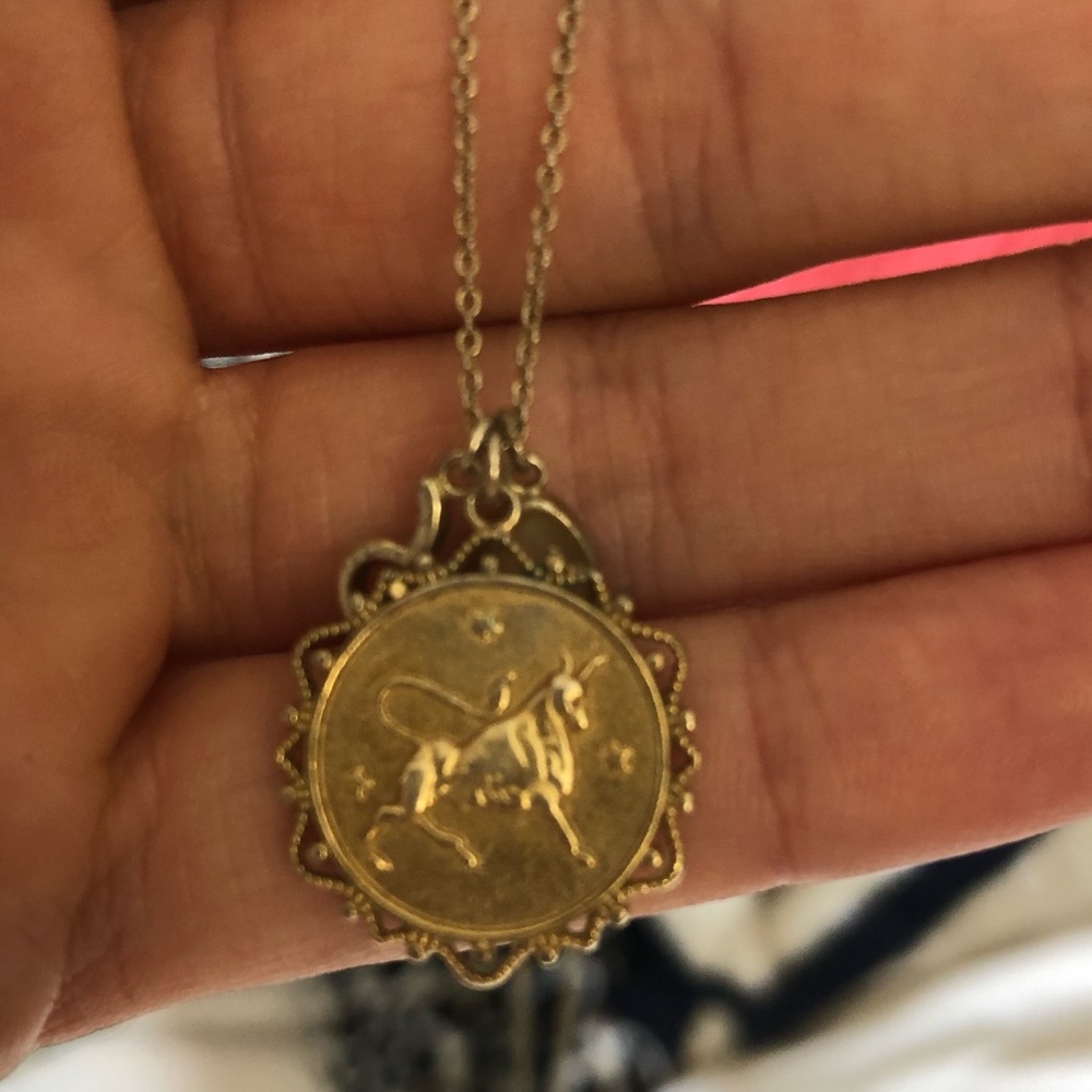 Taurus zodiac necklace gold plated
